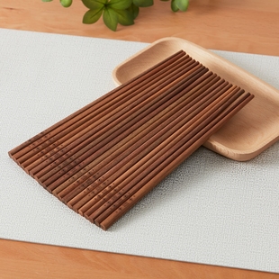 NITORI宜得利家居木质筷子家用实木筷子10双无漆木筷子紫檀木筷