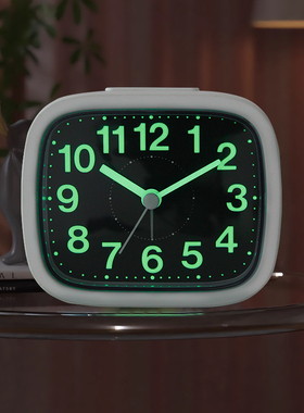 NITORI宜得利家居学生用床头闹铃钟简约卧室夜光闹钟 可自动亮灯