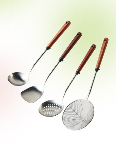 NITORI宜得利家居 家用厨房烹饪用具木柄不锈钢锅铲汤勺网状漏勺