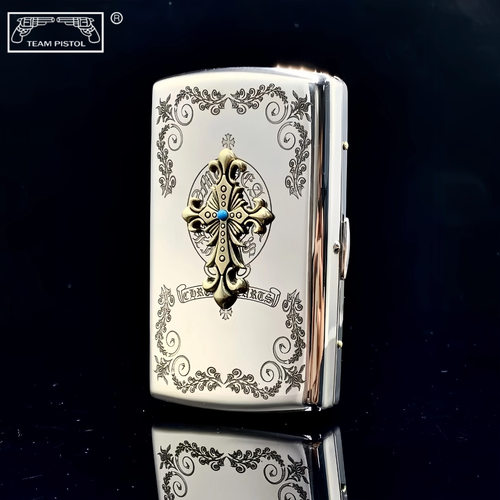 【祝融】绅士双枪烟盒打火机组合装外出装备激光精雕男士高档礼品