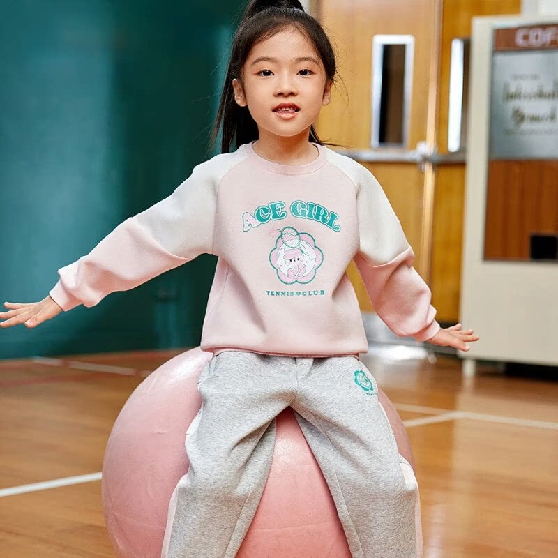 361°童装女童卫衣套头印花运动上衣校园款2026春秋新款中小童