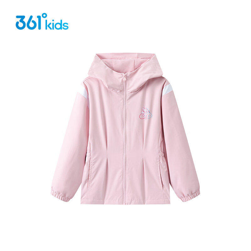 361°童装女童薄外套连帽防风服2026春季新款小童梭织运动上衣