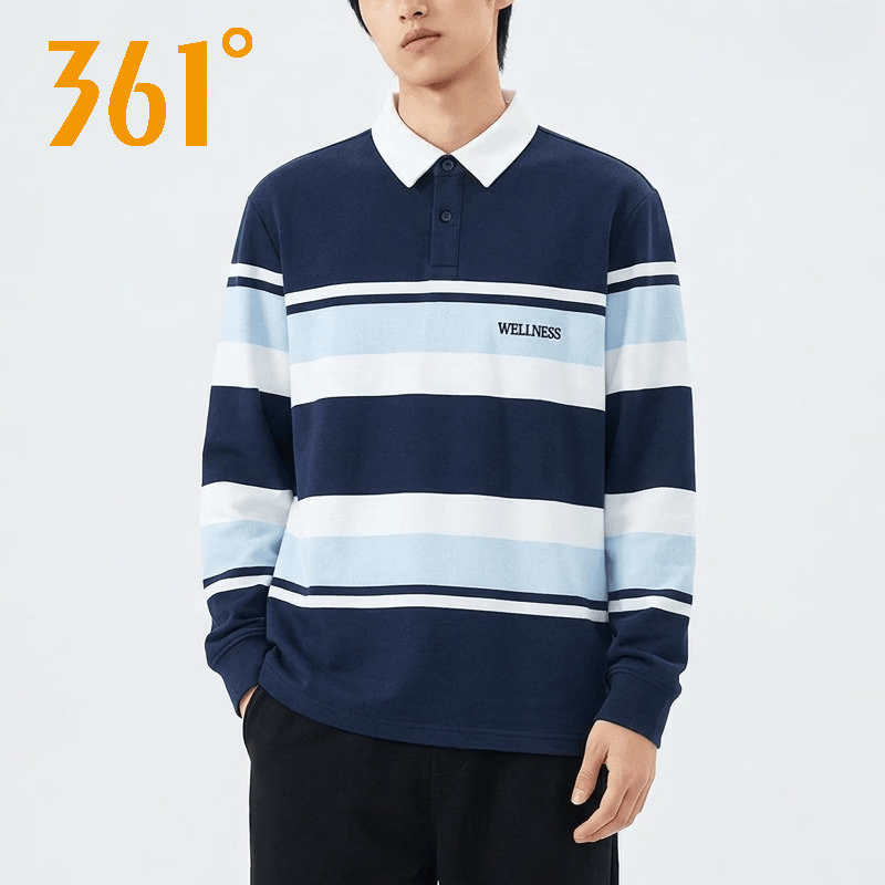 361°纯棉卫衣翻领长袖男