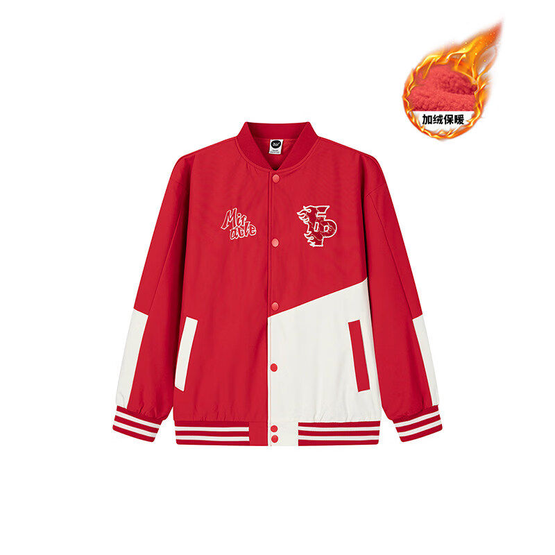 361°童装加绒外套男童加厚保暖棒球服2026春季中大童运动上衣