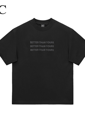 J.C/简裁美式短袖T恤260克纯棉夏季休闲字母印花男士体恤衫新款