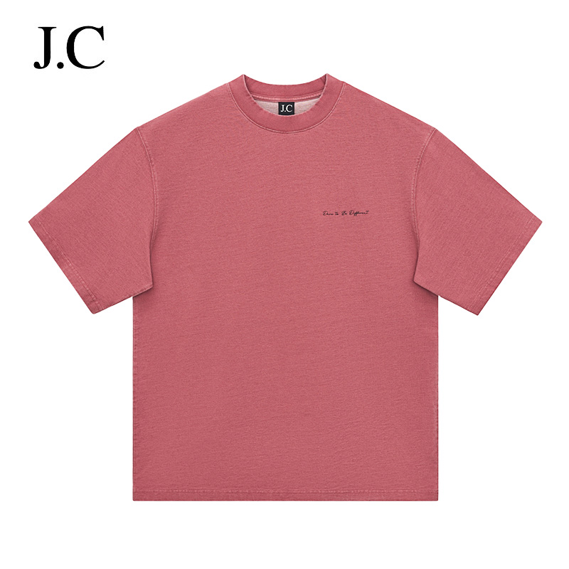 JC简裁男士短袖字母印花圆领上衣