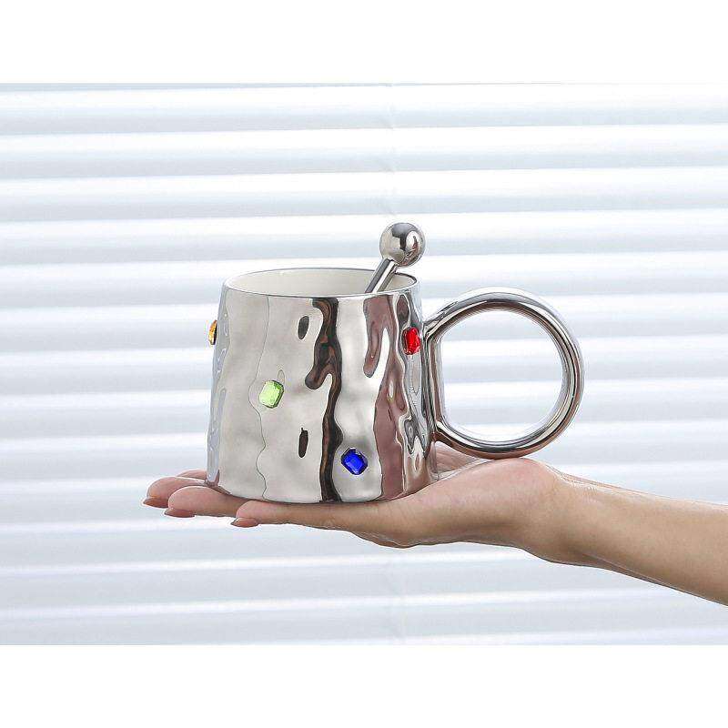 轻奢宝石杯高颜值辣妹风马克杯高级感杯子咖啡杯小众陶瓷杯礼品