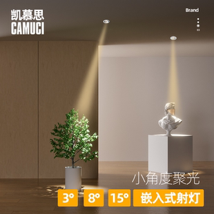 小角度聚光射灯嵌入式玄关8度15度光束茶室餐桌氛围博物馆一束光