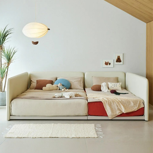 汉森现代简约落地软包地台床