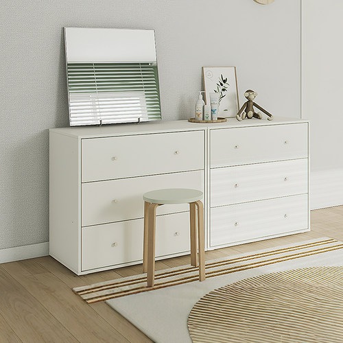 hanssem汉森儿童实木斗柜三抽屉收纳矮柜小户型宝宝衣物储物柜子