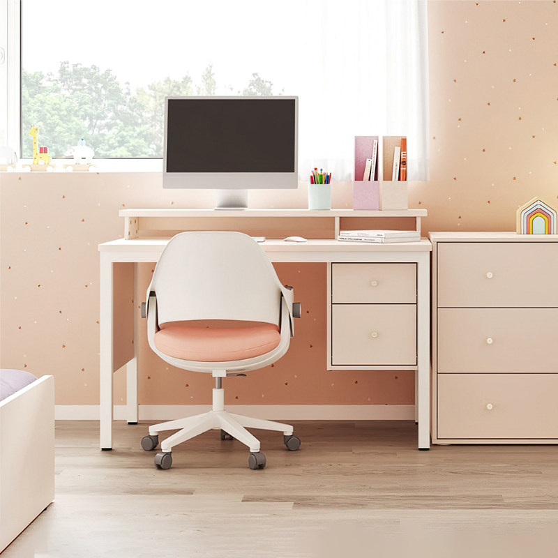 hanssem汉森进口书桌现代简约卧室写字台青少年儿童学习桌奶油风,住宅家具,儿童学习桌,淘宝优惠券,粉丝福利购,淘宝优惠卷