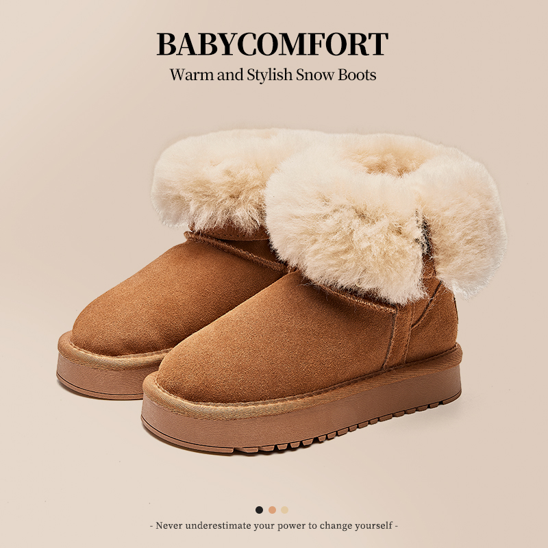 BABY女童冬季厚绒雪地靴保暖