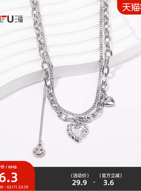 三福街潮双链无性别短项链单条 时尚个性首饰配饰链条843967