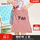 三福挎包夏季 甜心少女韩系学院帆布包波点条纹托特女包503313