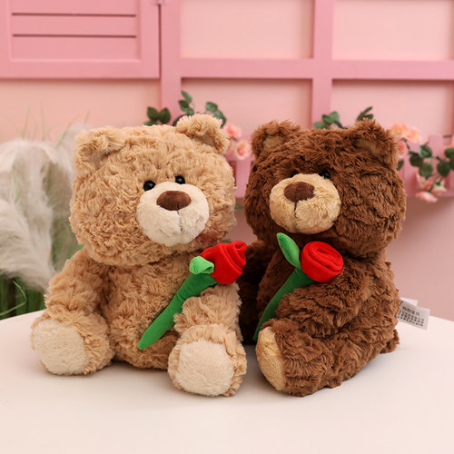 玫瑰花泰迪小熊送男女朋友礼物