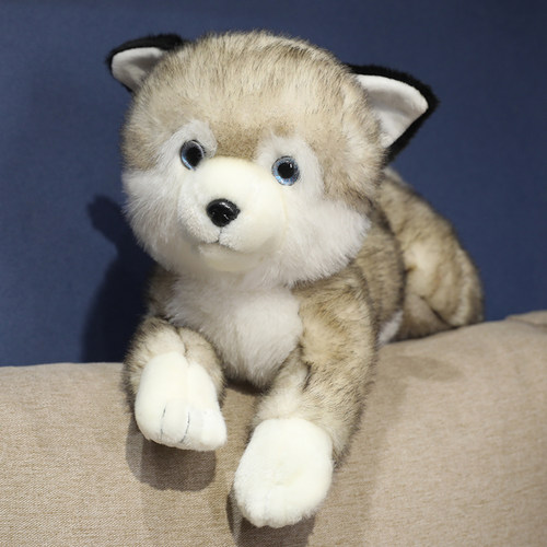 【仿真】哈士奇超软毛绒玩偶