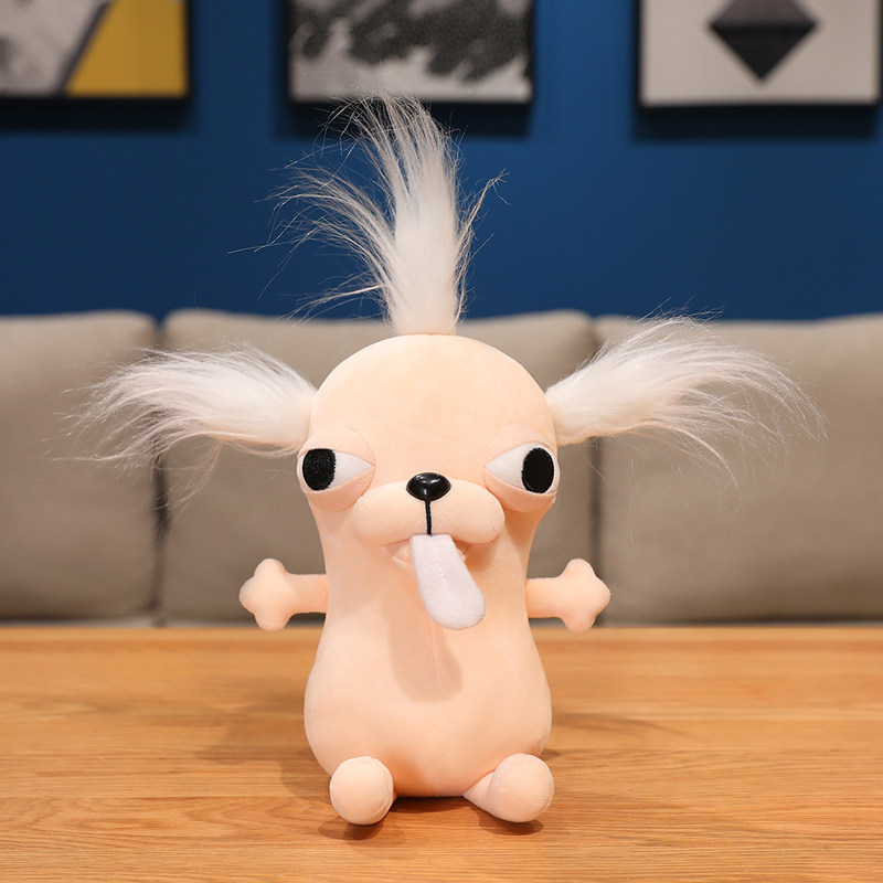 Chihuahua冠毛犬玩偶吉娃娃公仔小狗毛绒玩具搞怪娃娃女生日礼物