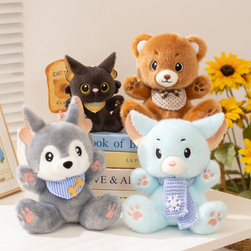 正版抱抱动物毛绒玩具公仔小猫玩偶陪睡抱枕娃娃送儿童女生日礼物