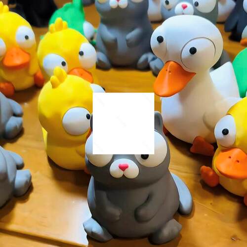 搞怪动眼鹅创意3d打印玩