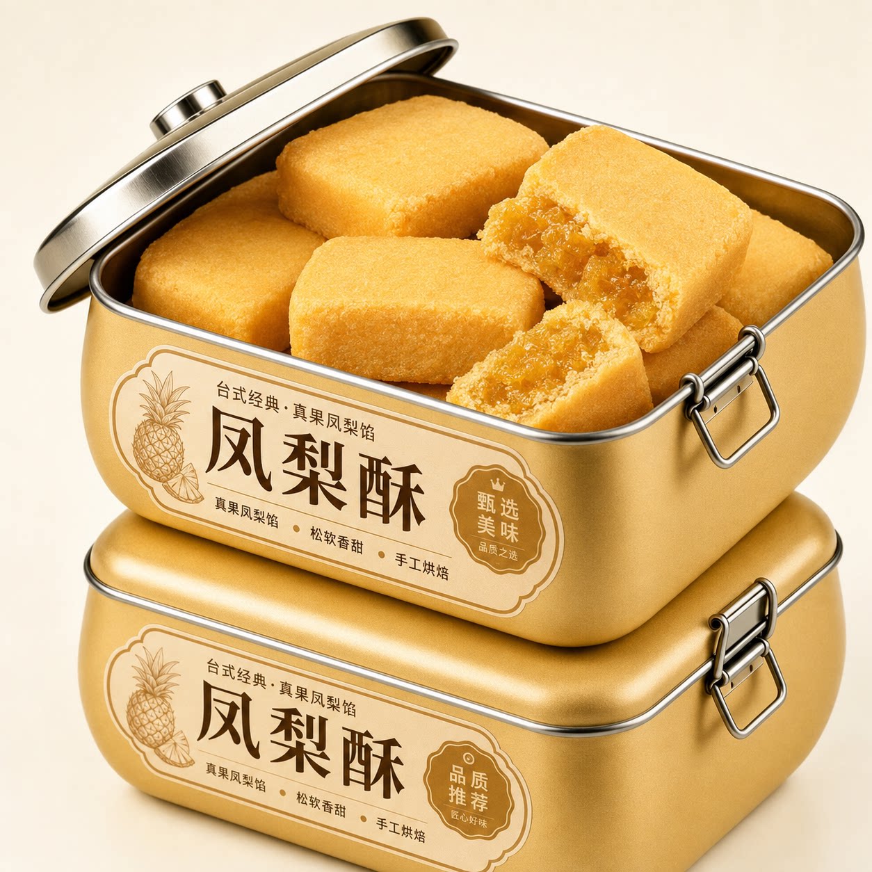 【铁盒装】正宗金钻凤梨酥糕点