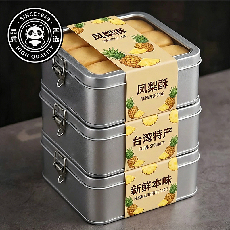 正宗台湾金钻凤梨酥铁盒装官方特产伴手礼手工制作健康糕点零食