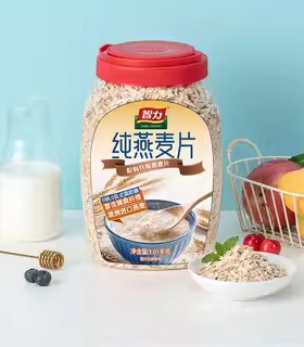 智力纯燕麦片1010g桶高蛋白质0添加蔗糖懒人速食膳食纤维早餐食品