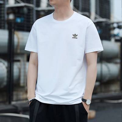 Adidas 阿迪达斯三叶草夏季新款男子纯棉运动休闲短袖T恤GN3453
