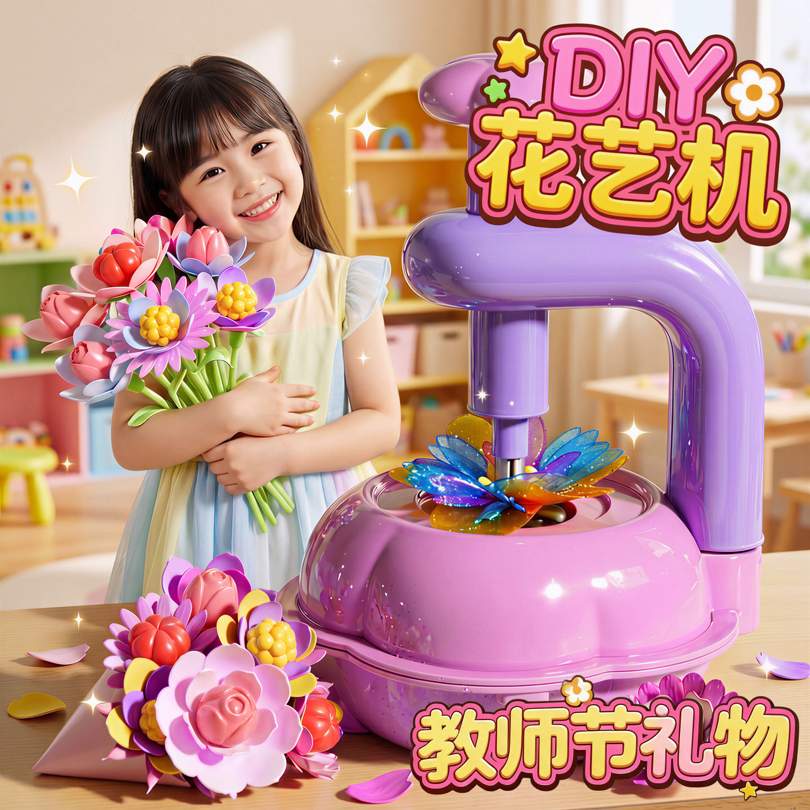 女孩子生日礼物手工diy玩具花艺图片