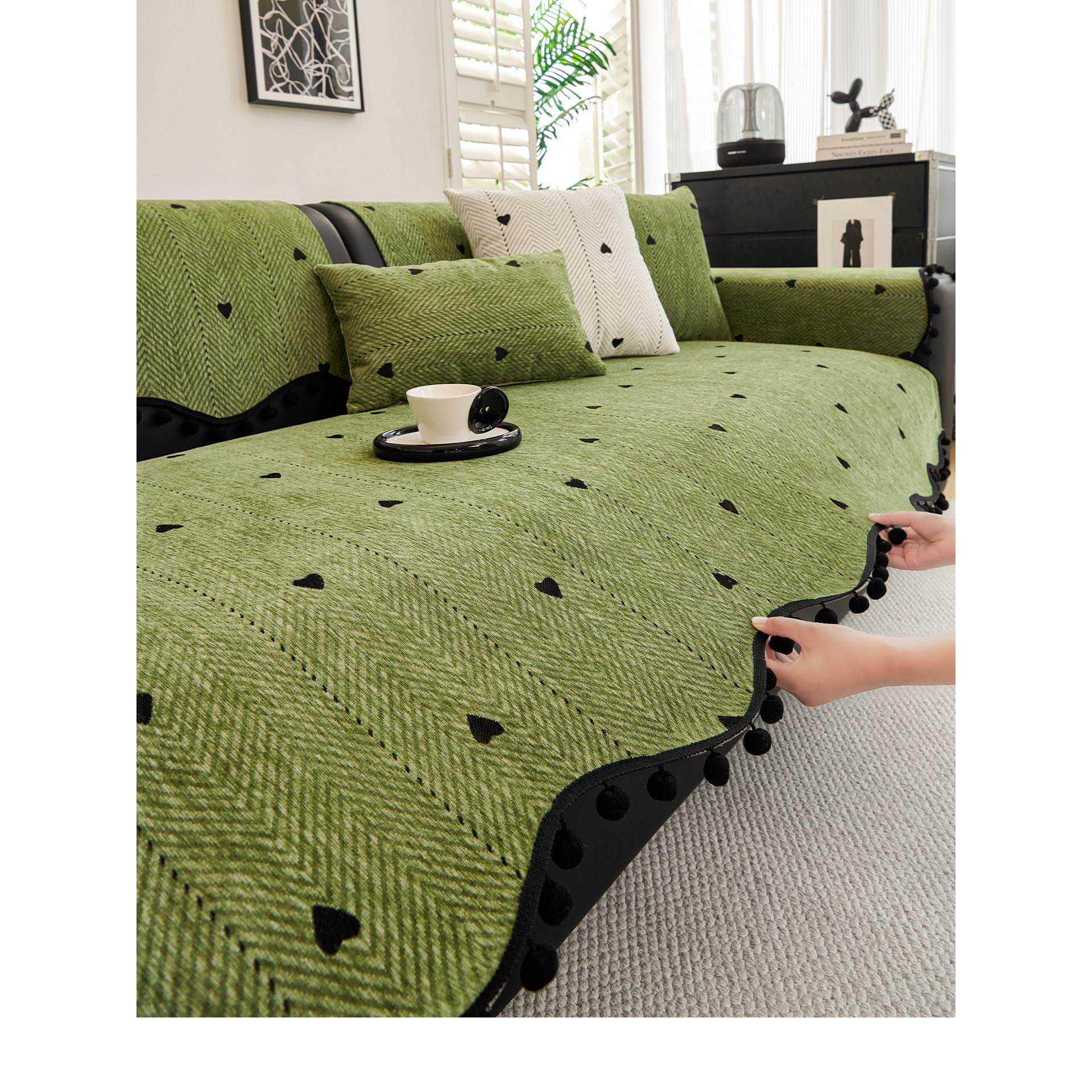 新年沙发垫轻奢高级感现代简约异形绿色中古风四季通用新款直排沙,居家布艺,沙发垫,淘宝优惠券,粉丝福利购,淘宝优惠卷