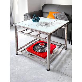 湖南烤火桌子全套不锈钢家用新款多功能组装加厚取暖吃饭正方形餐