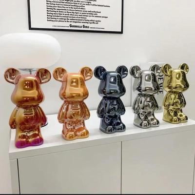 电视柜上的装饰品摆件高级感客厅28公分甜心熊陶瓷电镀爱心熊存钱