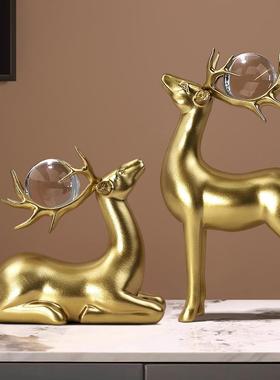 客厅摆件轻奢高级感2025新款创意水晶球转运桌面客厅玄关展示柜办