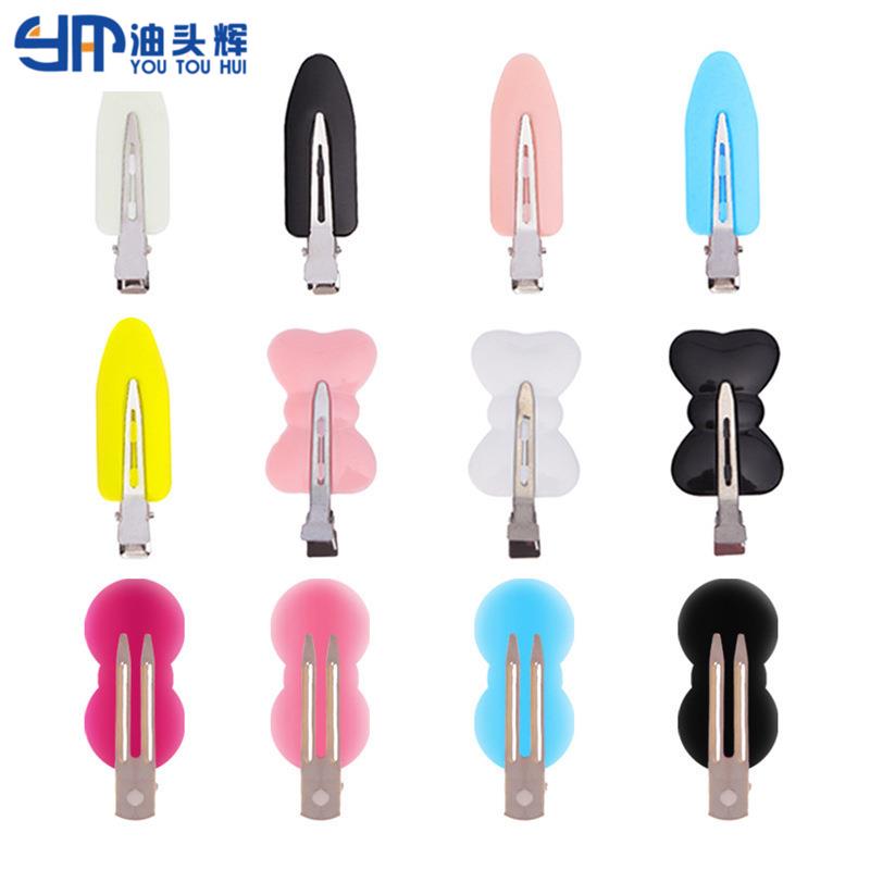 化妆发夹刘海前发无痕夹补妆洗脸好粉色叶子蝴蝶夹