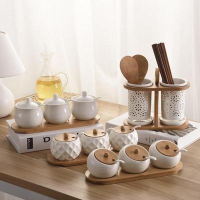 调料盒家用厨房高端新款北欧陶瓷调味罐收纳盐罐调料罐商用辣椒罐