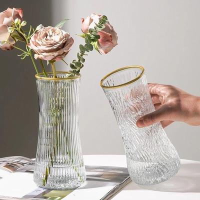 龟背竹花瓶网红爆款绝美花瓶玻璃轻奢高级感透明水养鲜花水培富贵