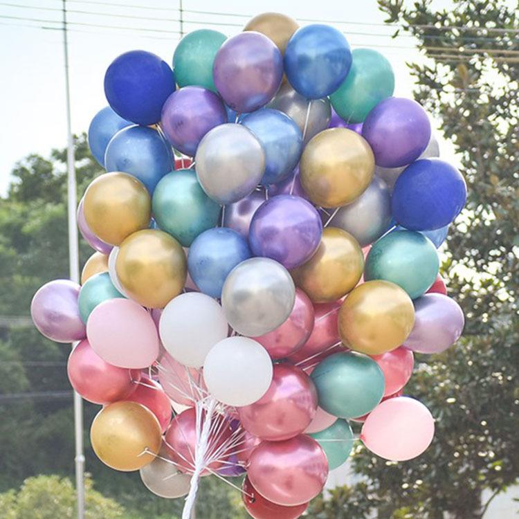 喜字结婚专用气球10寸1.8克金属生日装饰卧室背景墙布置铬色