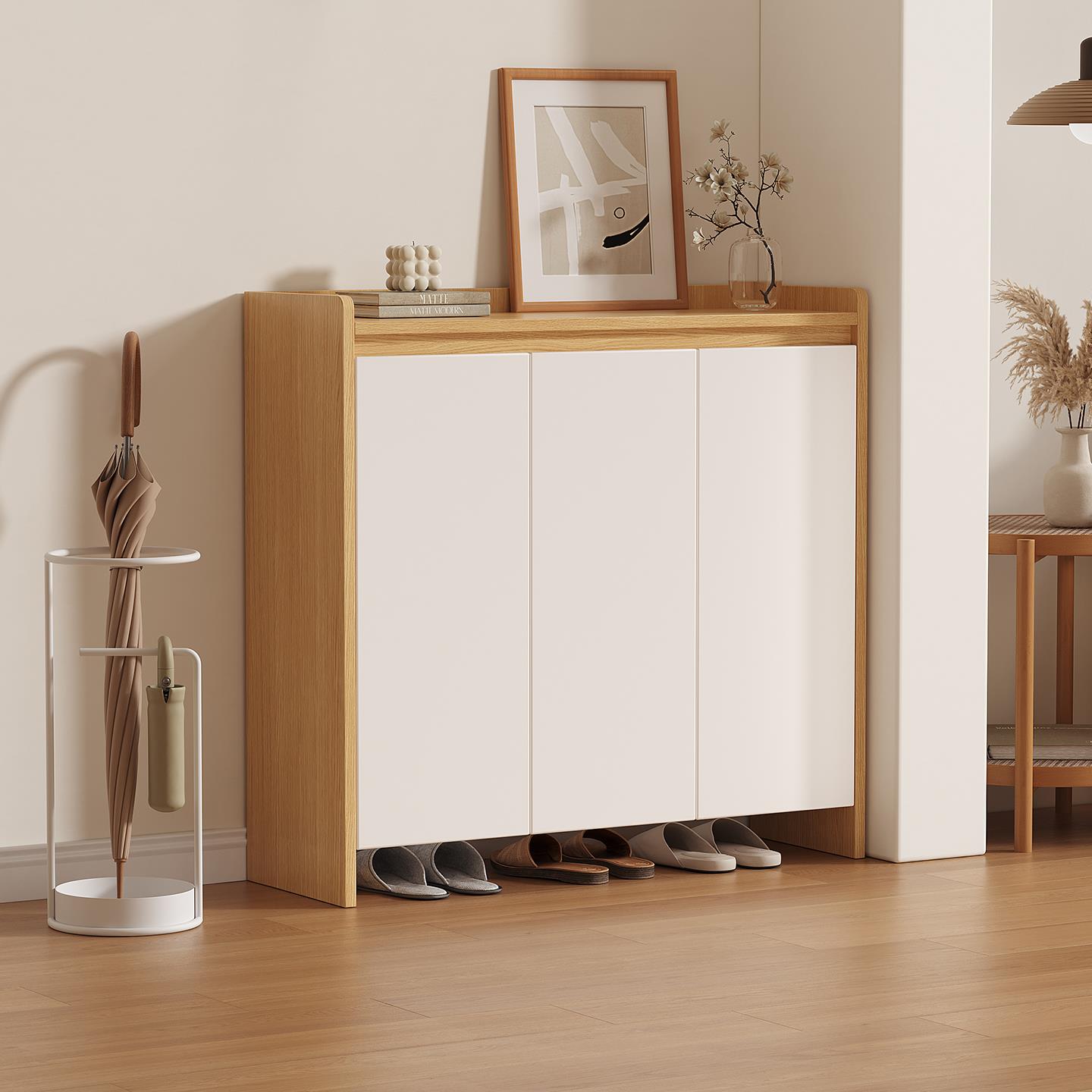 门口入门鞋柜家用门口鞋柜室外过道电梯口多层ENF级实木生态板家