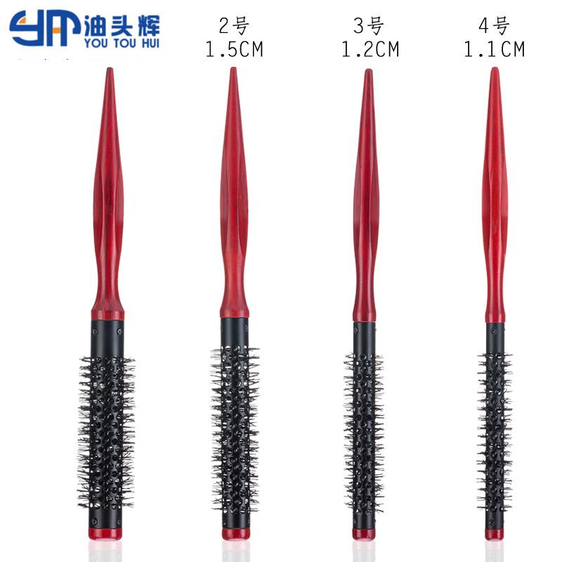 迷你美发细铝管卷发滚梳尼龙毛丝尖尾滚梳男士指拇滚梳美发工具