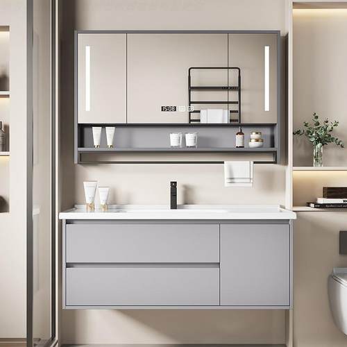 卫浴室柜陶瓷一体盆法式日式浴室柜超窄40cm组合陶瓷一体洗手盆洗