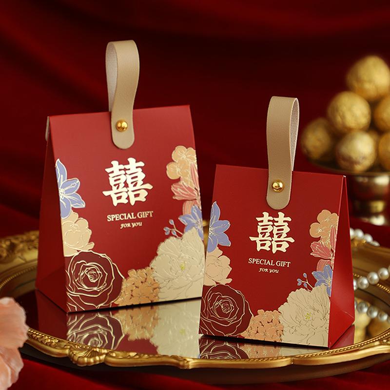 喜糖盒子大号喜糖盒子空盒批の发结婚高级感婚礼订婚新款糖盒袋糖