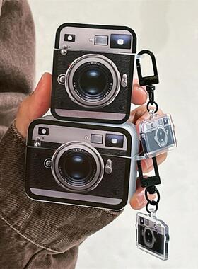 适用于airpod pro3耳机壳airpord4保护壳苹果air4耳机保护套ins相框挂饰创意方形耳机壳苹果1/2/3代Airpods P