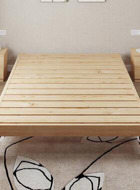 实木双人床180x200一米五的床实木榻榻米床架子无床头出租房专用