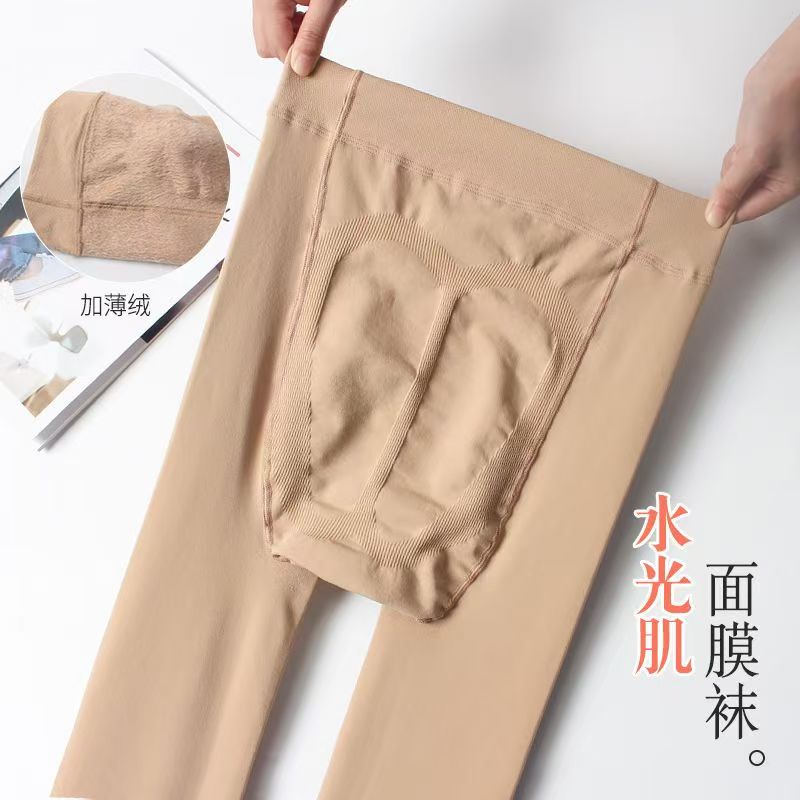 高腰收腹加绒裸感光腿打底连裤袜