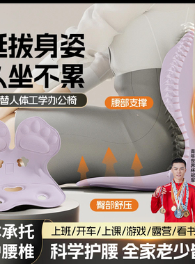 人体工学护腰坐垫靠背垫腰靠腰部支撑矫正坐姿防驼背座椅久坐神器