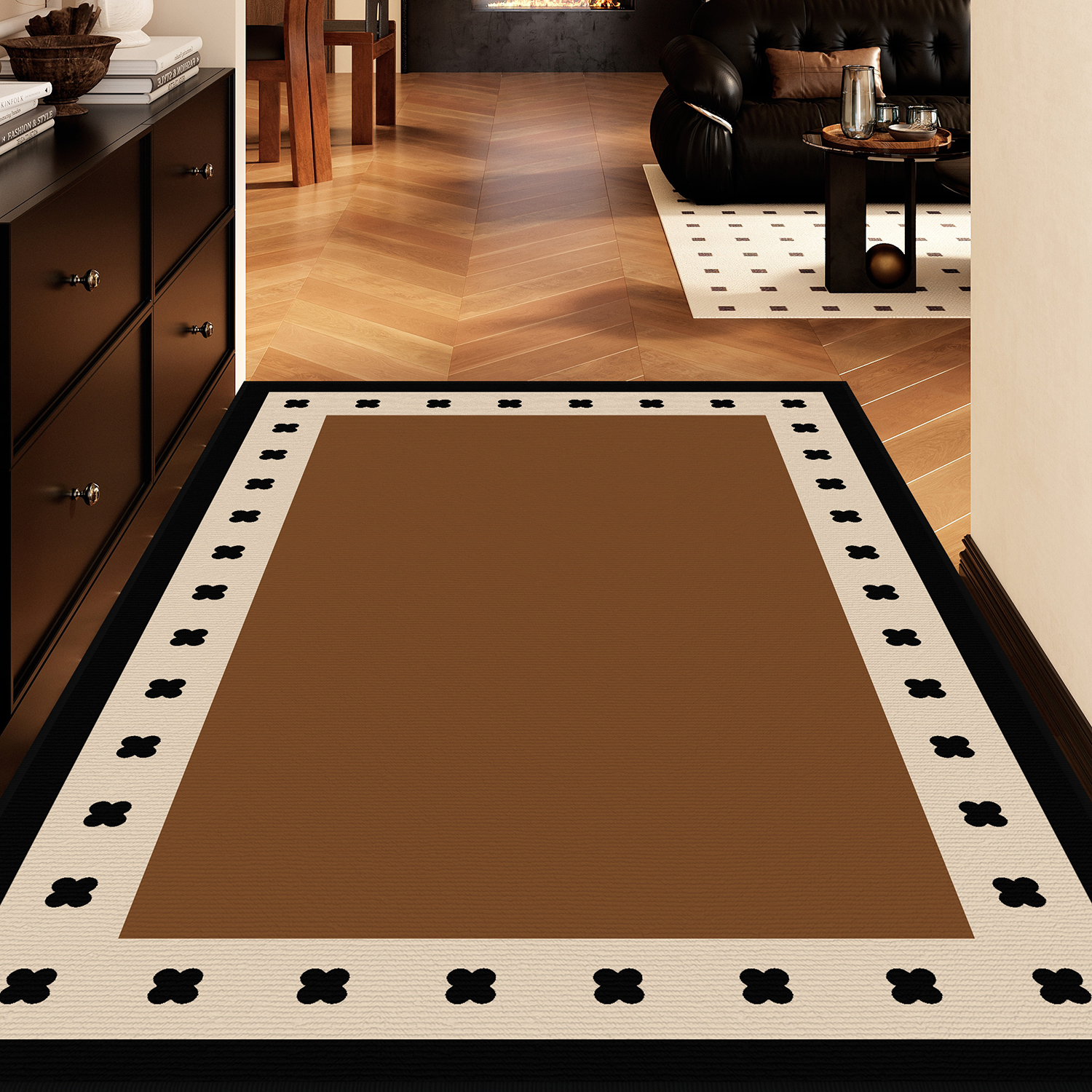 中古风圈绒地垫入户门垫进门地毯法式家用门厅大门口玄关蹭脚垫子