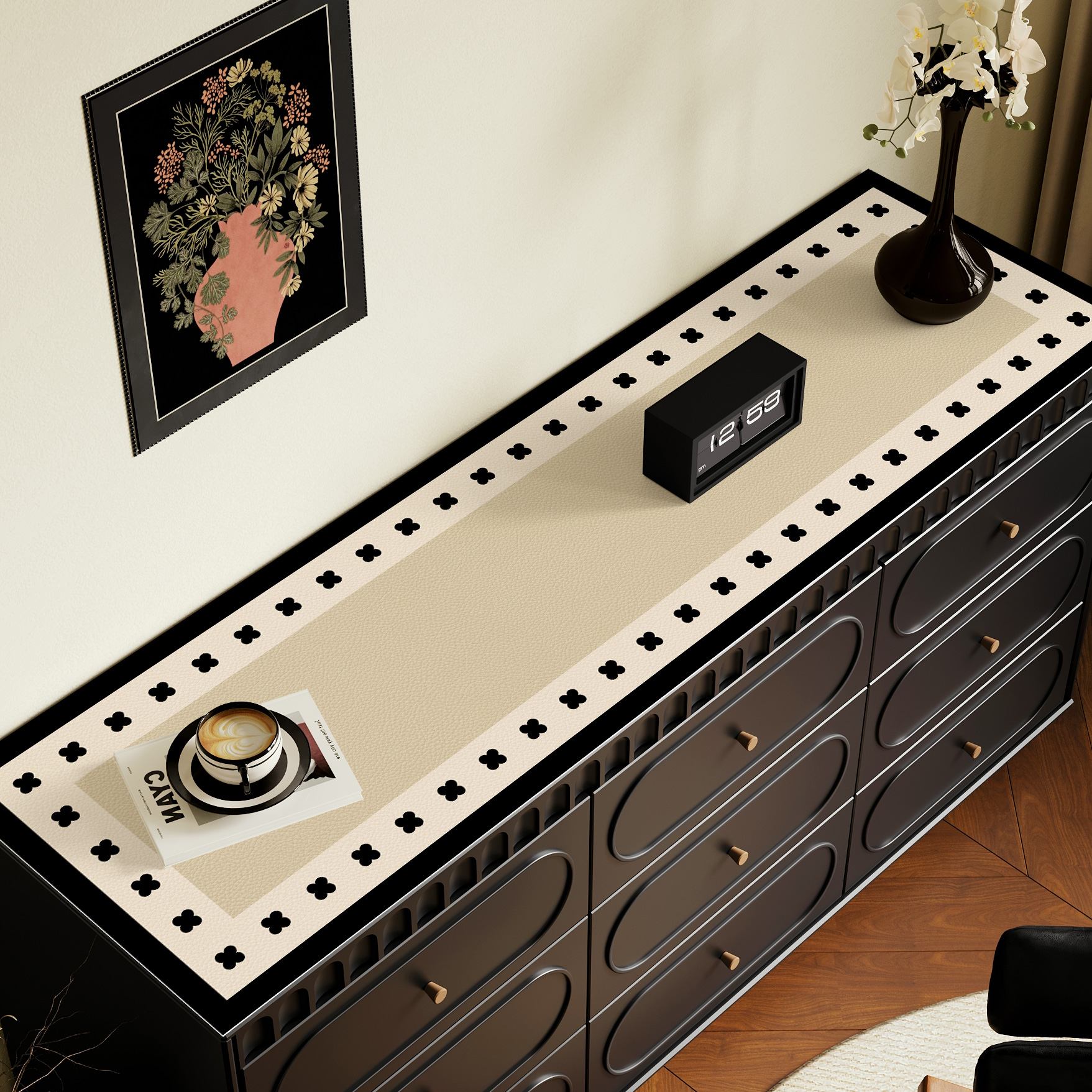 法式餐边柜桌垫免洗桌布