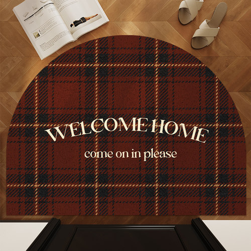 丝圈入户门垫中古进门地毯耐脏防滑半圆玄关蹭土刮沙大门口脚垫子