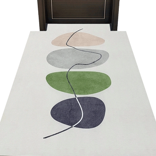 PVC 侘寂风免洗皮革入户门地垫玄关地毯家用轻奢大门口进门脚垫子