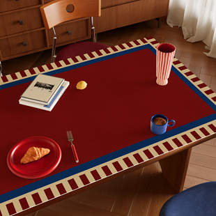 餐桌垫中古包豪斯长方形餐桌布防水防油免洗防烫茶几桌面保护垫子