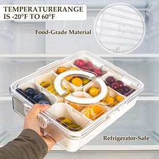 8 Grids Divided Serving Tray Storage Box Kitchen Portable Su